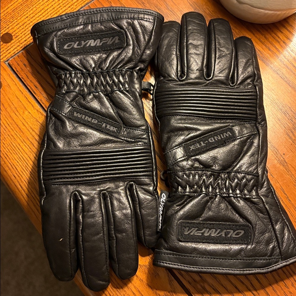 Olympia Black leather Wind-Tex Gloves